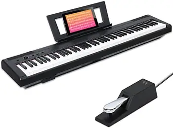 Претеглена пиано 88-Клавишное Цифрово пиано за начинаещи, в пълен размер на Балансирана клавиатура с ударните механизъм, с педала на устойчиво, Стерео мощност 2x25 W