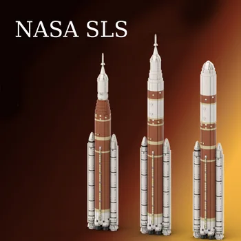 BuildMoc SLS Block 1B Транспортна Ракета Строителни Блокове, Определени Система за изстрелване в космоса На 1:110 Saturn V Мащаба на Автомобила Тухли Играчки за Коледни Подаръци