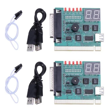 2X USB PCI PCI Диагностика анализатор на дънната платка Пощенска картичка с излагането на 2-значного код на грешка за преносим КОМПЮТЪР За изпитване и анализ