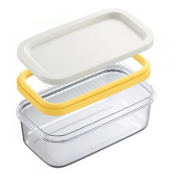 Кухненски преносим правоъгълен контейнер за запечатване, съд за съхранение на сирене, с капак (1 бр.)