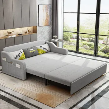 Диван-легло от плат с двойно предназначение, подвижни, с възможност за съхранение в хола вграден разтегателен диван-легло