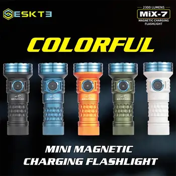 SKILHUNT ESKTE MiX-7 7 светодиоди В 1 многоцветном led лампата с магнитна зареждане 2300 лумена 18350, включително батерията