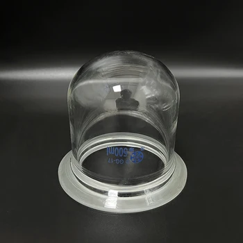 Однослойная цилиндрична бутилка-реактор с кръгло дъно, с капацитет от 500 мл, външен диаметър на фланеца на 150 мм, реактивоспособност бутилка