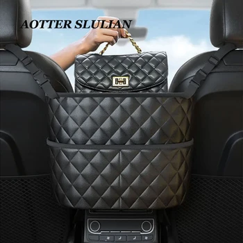 Преносима чанта с голям капацитет за пътуване в кола, кожена чанта за багаж на гърба на седалката, мрежест монофонични органайзер за автотоваров, чанта-голяма пазарска чанта.
