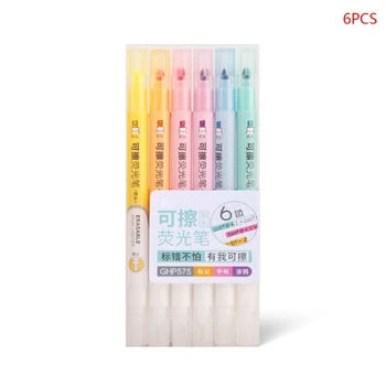 6 цветни маркери, Стираемые маркер химикалки, двустранни маркер дръжки за студенти детска книжка-за оцветяване за рисуване