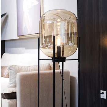Скандинавски модерен под лампа с led монтиране на стена, Минималистичен Стъклена лампа, за украса на хола, Осветление прикроватной нощни шкафчета в спалнята
