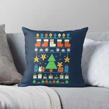 Възглавница весела Коледа, калъфка от полиестер, калъфка за възглавница на дивана, уютна всекидневна декор за столче за кола 45x45 см