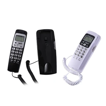 Малък стационарен телефон с повторното избиране и LCD дисплей на обаждащия се Стационарни стационарни телефони