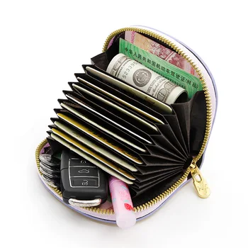 Многофункционална чанта за ID карти С златен кант, Монофонични държач за банкови карти, чанта за кредитни карти, джоб за портфейла с няколко карти, държач за карти