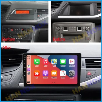 Автомобилен GPS-радио Android с 10,1-инчов сензорен екран за Citroen C5, мултимедиен плеър, навигация, GPS, стерео FM радио с RDS, главното устройство с рамка
