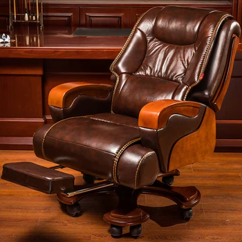 Ергономичен офис стол за масаж Boss, Кожен Стол на главата, Завъртане, удобно, Cadeiras De Escritorio, Офис мебели WKOC