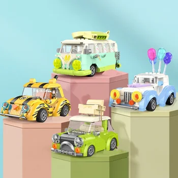 Творчески Мини Балон Сватбен Къмпинг Модел Автомобил Строителни Блокове, Сватба Парти Семейни Бижута Тухла, Градска Момиче, Подарък За Рожден Ден Играчки