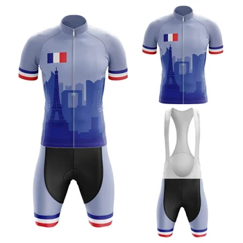 Франция-Айфеловата Кула Годишният Син Комплект Тениски, Велосипеди Ciclismo Masculino Лигавник Кратък Гелевый Дишаща Мат Maillot Ciclismo Hombre