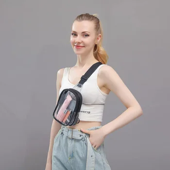Модни проста прозрачна спортна нагрудная чанта, чанта през рамо, мини-водоустойчив PVC Универсална ежедневна чанта на едно рамо