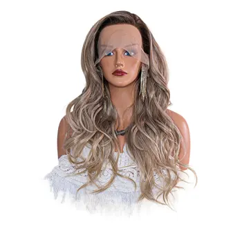 Жена дълги вълнообразни перука, хит на продажбите, 28-инчов натурален случайни перука с swirls в центъра