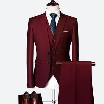 Мъжки бизнес костюм Four Seasons 2023, комплект от три елемента с две копчета