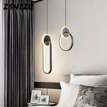 Минималистичные led полилей, прикроватное подвесное осветление, Модерни полилей, окачен тавана лампа за дневна, настолна лампа за спални