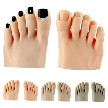 1 бр. мишена за тренировка на ноктите с външни пръстите на краката за тренировка педикюр, дисплей за нокти, силиконова модел за тренировка на ноктите, фалшива модел за краката