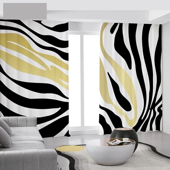Просто абстрактен Леопардовый Принт Затемняющая завеса с принтом Зебра за спалнята, хола, Кухненския прозорец, душ Завеса 2 бр.