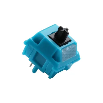 Преминете Middle Night Blue с 5-контакт механична клавиатура Linear POM Case 60 г с мобилен кондензатор за гореща замяна за GK64 RK61