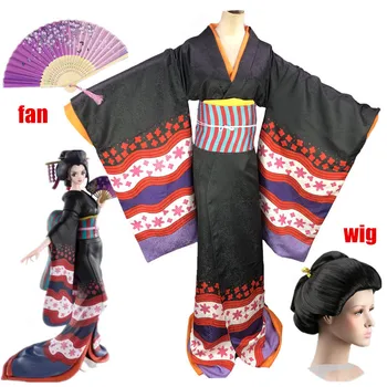 Цельнокроеное кимоно Wano Country Нико Робин, cosplay-костюм, cosplay-перука за жени, мъжки костюм за ролеви игри