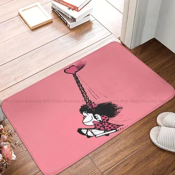 Нескользящий мат с шарени Mafalda от картун Love You, подложка за баня, кухненски мат, уличен килим с фланелевым модел, декор