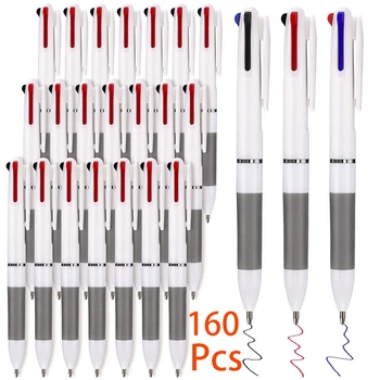 160 бр 3 цвята мастило в 1 химикалка дръжката 0,7 мм Класически офис и ученически пособия Дръжки Канцеларски материали