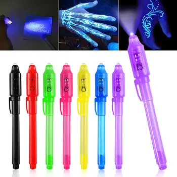 21-луминесцентна светлинна писалка Magic Purple 2 В 1 с UV-черна светлина, комбинирана дръжка за рисуване с невидимо мастило, образователни играчки за бебето