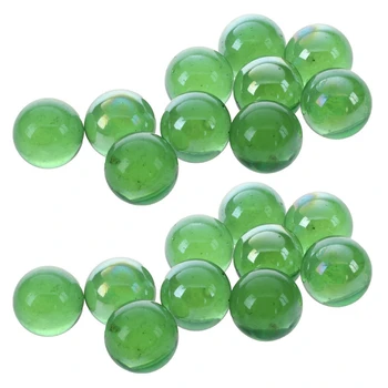 20 бр мраморни топки Стъклени топки с диаметър 16 мм, цветни късове, играчка зелен цвят