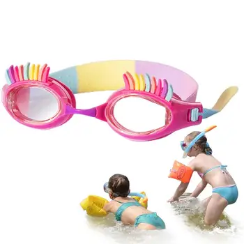 Сладки бебешки мультяшные очила за плуване за момичета Силикон водоустойчив очила за плуване за преподаване на плуване с регулируема каишка за момчета и момичета
