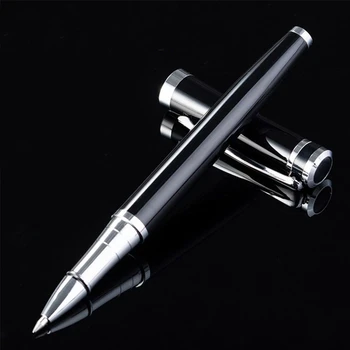 Луксозни метални Сребристо-черни маркови химикалки за бизнес писма, Офис ученически пособия, канцеларски материали