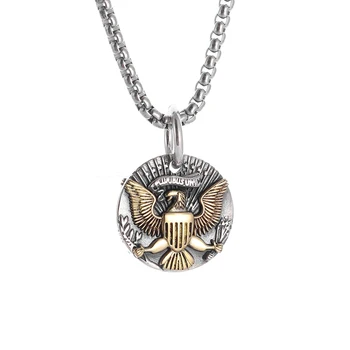Ретро пънк-медал на американския Белоголового орлана, Монети, Бижута, за мъже, Дамска мода, Висулка 