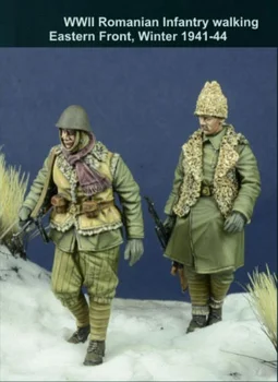 Неокрашенный 1/35 комплект Фигурка на войник на Румънската пехота, която идва на Източния фронт, Историческа Неокрашенная фигурка, модел набор от смола