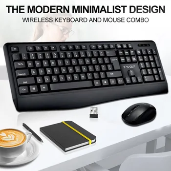 Комплект безжична геймерской клавиатура и мишка 2.4 G с осветление RGB геймърска клавиатура Gamer Kit Клавиатура за зареждане на 104 клавишна комбинация за вашия компютър